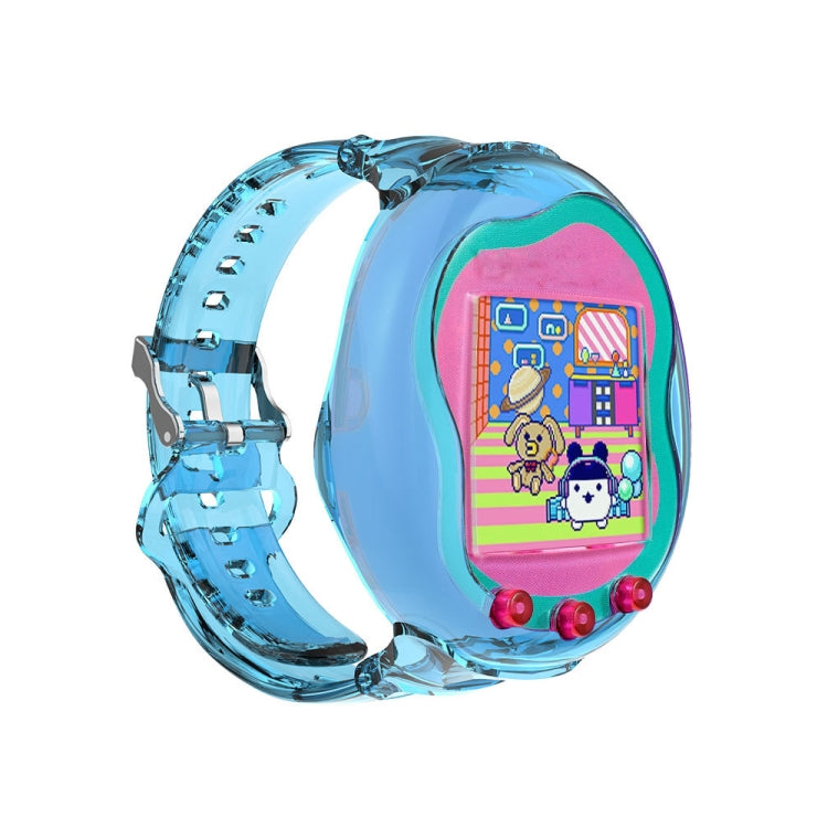 For Tamagotchi UNI (2023) Pet Game Machine Silicone Integrated Watch Strap Protective Case(Transparent Blue) - Accessories by buy2fix | Online Shopping UK | buy2fix