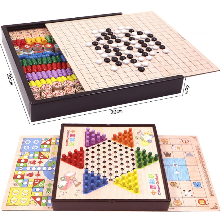 4 in 1 C Model  Wooden Multifunctional Parent-Child Interactive Children Educational Chessboard Toy Set - Table Games by buy2fix | Online Shopping UK | buy2fix