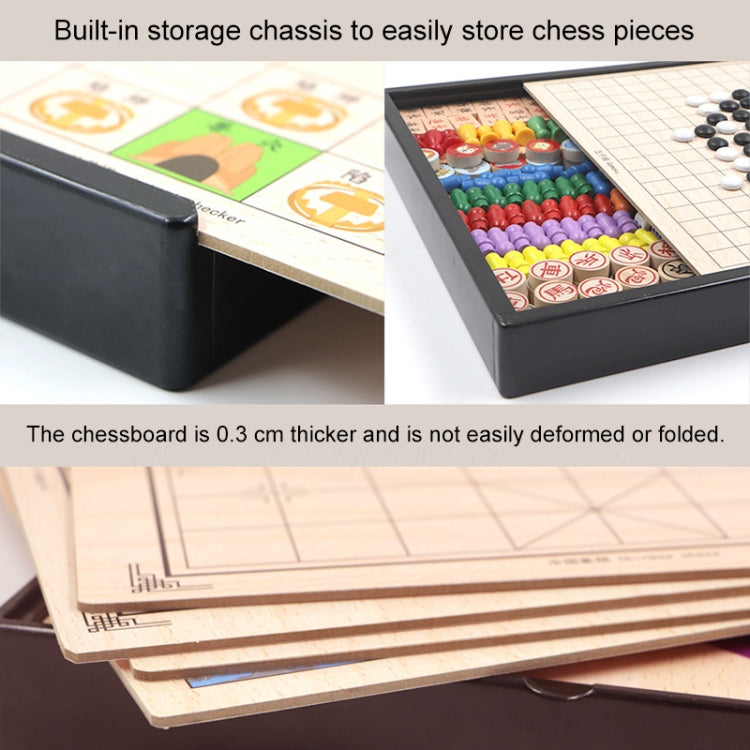 3 in 1 B Model Wooden Multifunctional Parent-Child Interactive Children Educational Chessboard Toy Set - Table Games by buy2fix | Online Shopping UK | buy2fix