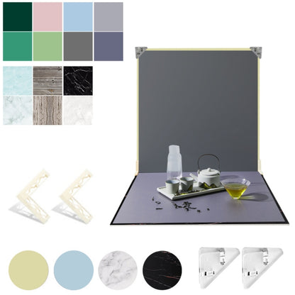 2pcs 40cm Double-Sided Background Board + 7pcs Backdrop Paper Photography Props Set, Spec: Set 2 - Solid Color by buy2fix | Online Shopping UK | buy2fix