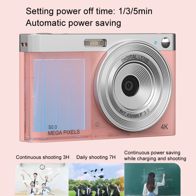 50 MP HD Camera 4K Video Retro Vlog Self-Shooting Camera(White) - Video Cameras by buy2fix | Online Shopping UK | buy2fix