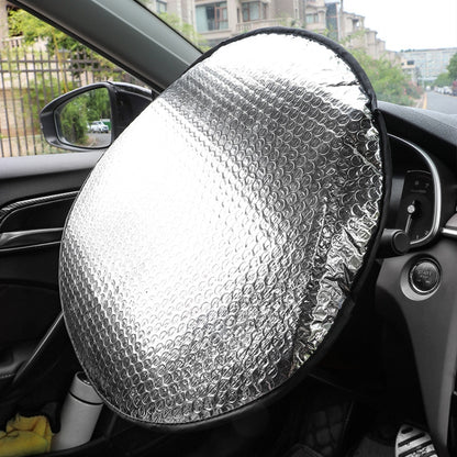 40cm Car Steering Wheel Cooling Insulating Aluminum Foil Sunshade - Window Foils & Solar Protection by buy2fix | Online Shopping UK | buy2fix