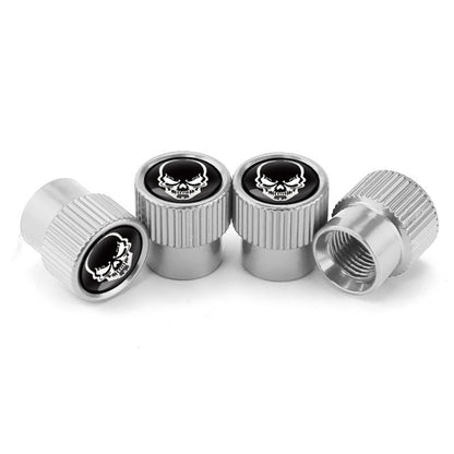 4pcs /Set Skeleton Car Tire Universal Aluminum Valve Cap(Silver) - Tire Valve Caps by buy2fix | Online Shopping UK | buy2fix