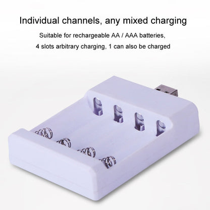 Fast USB 4 Slot Battery Charger AA/AAA Rechargeable Battery Universal Four Slot Charging Box, Model: Directly Plug-in - Charger & Converter by buy2fix | Online Shopping UK | buy2fix