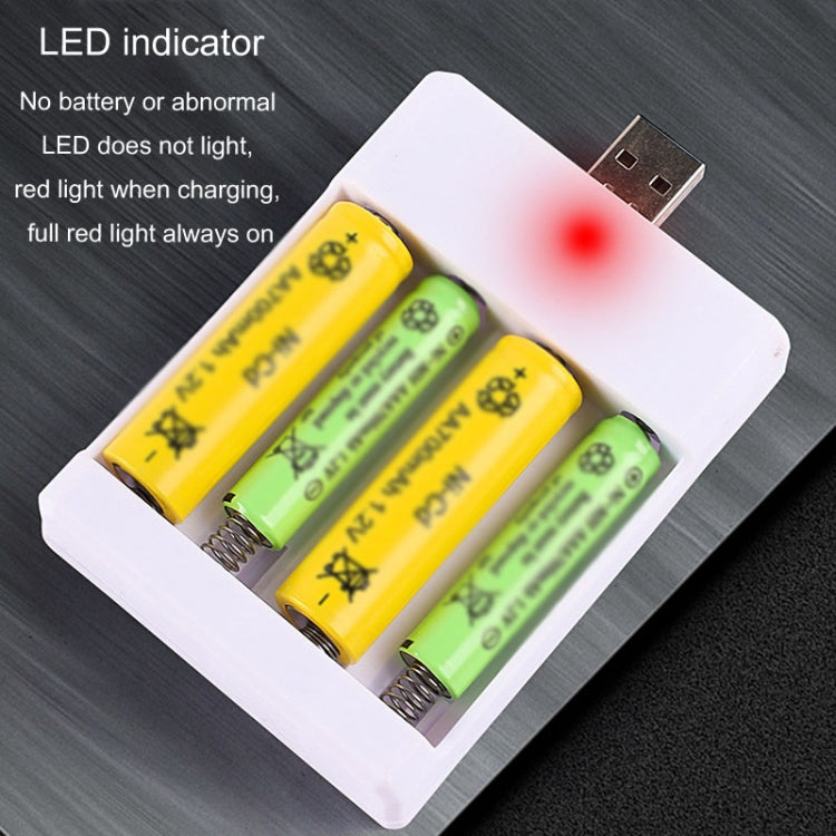 Fast USB 4 Slot Battery Charger AA/AAA Rechargeable Battery Universal Four Slot Charging Box, Model: Directly Plug-in - Charger & Converter by buy2fix | Online Shopping UK | buy2fix