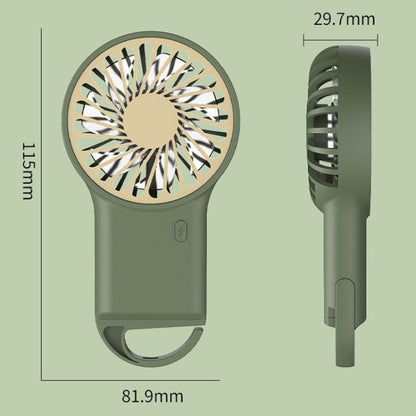 Handheld Foldable Desktop USB Rechargeable Mini Fan Mountaineering Hook Mute Fan(Olive Green) - Electric Fans by buy2fix | Online Shopping UK | buy2fix