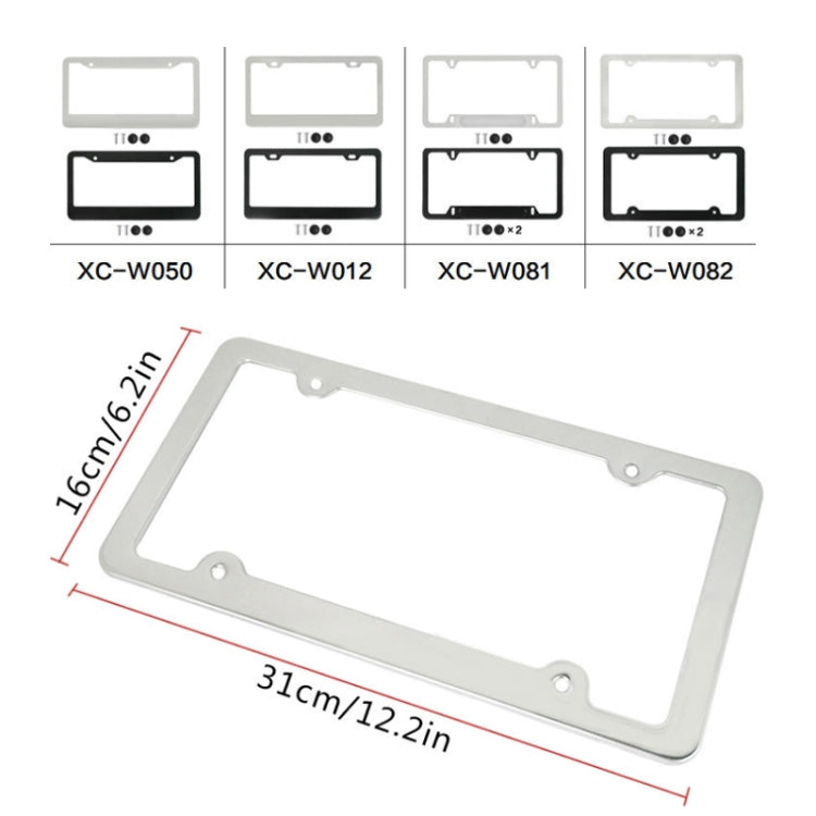 American Standard Aluminum Alloy License Plate Frame Including Accessories, Specification: Square Hole Round Corner Aluminum Spray White - License Plate Covers & Frames by buy2fix | Online Shopping UK | buy2fix