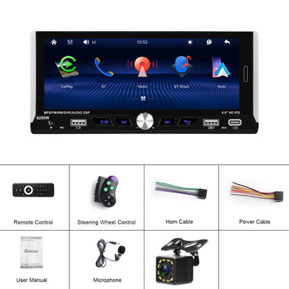 Single Spindle 6.9 inch MP5 With Knob Player Carplay Function Car MP4 Backup Camera, Specification: Standard+12 Light Camera - Car MP3 & MP4 & MP5 by buy2fix | Online Shopping UK | buy2fix