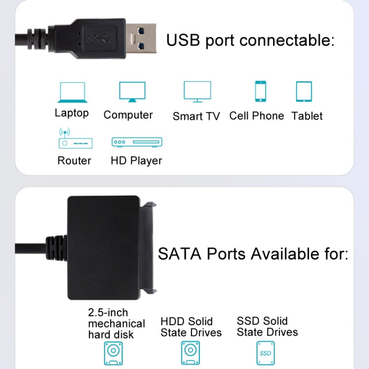 SATA To USB3.0 Easy Drive Cable 2.5 Inch SSD Solid State Drive Universal Connection Cable Converter Reader - eSATA & SATA & IDE by buy2fix | Online Shopping UK | buy2fix
