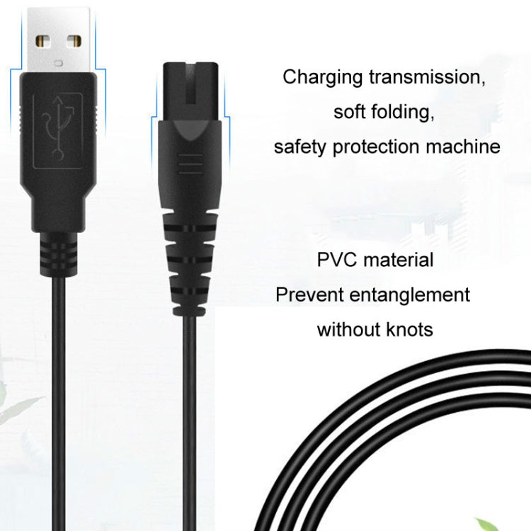 1.25m For Shaver / Water Refill Device USB TTo 8-Figure Tail Charging Cable Power Cord(Black) - Accessories by buy2fix | Online Shopping UK | buy2fix