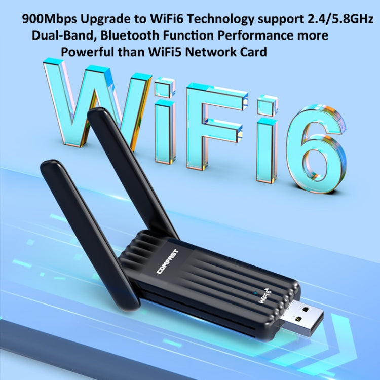 COMFAST CF-943F 900Mbps Wifi6 Bluetooth Network Card 2.4G/5G USB Adapter - USB Network Adapter by COMFAST | Online Shopping UK | buy2fix