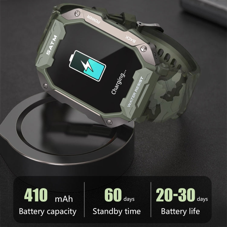 C20Plus 1.81-inch Health Monitoring Waterproof Bluetooth Call Smart Watch, Color: Camouflage Green - Smart Watches by buy2fix | Online Shopping UK | buy2fix