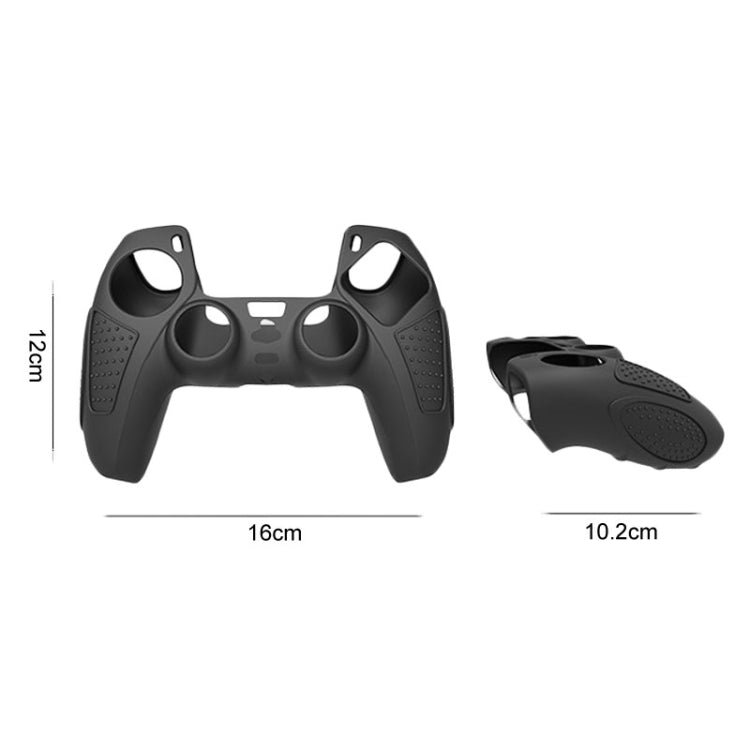 For PS5 Gamepad Silicone Protective Case Anti-Skid Soft Silicone Cover, Color: White+2 Hats - Cases by buy2fix | Online Shopping UK | buy2fix