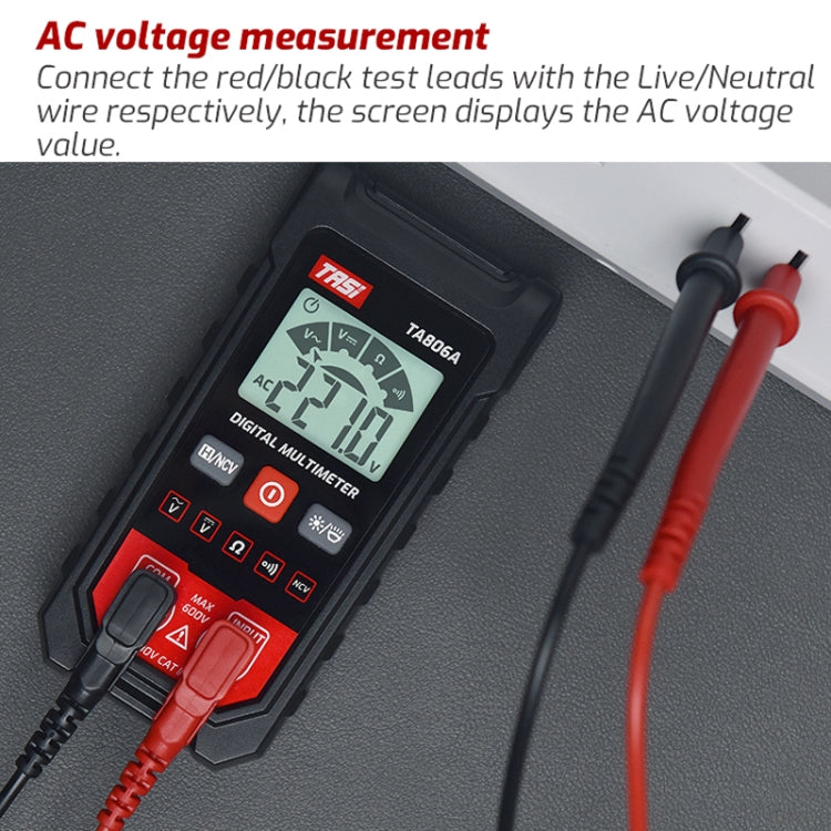 TASI TA806A Fully Automatic Universal Table Home Portable Automatic Recognition Universal Table - Current & Voltage Tester by TASI | Online Shopping UK | buy2fix