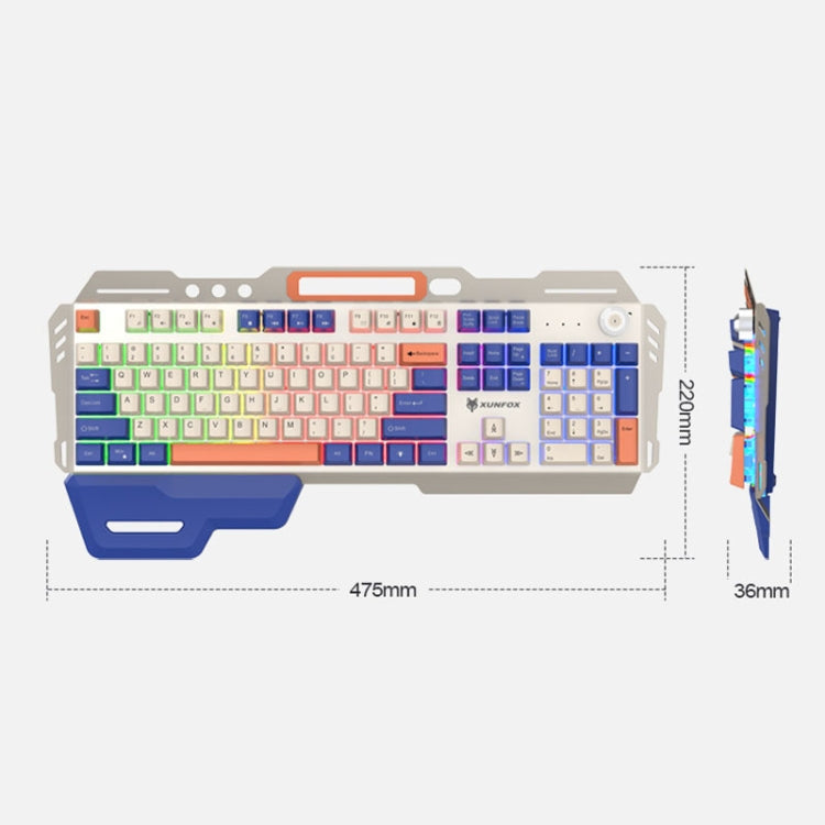 XUNSVFOX K90 Mechanical Feeling Metal Keyboard Gaming Computer Wired Keyboard(Shimmer) - Wired Keyboard by XUNSVFOX | Online Shopping UK | buy2fix