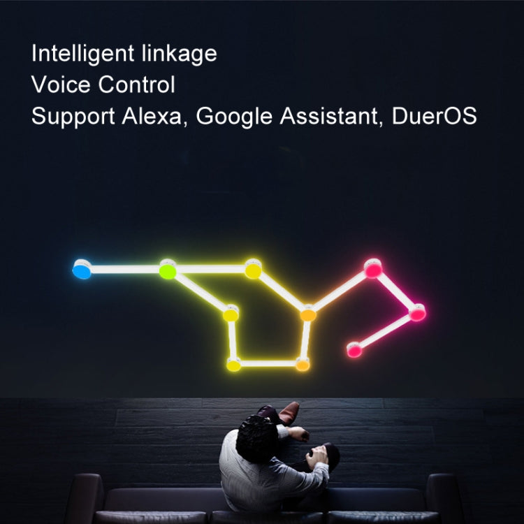 JSK-P30 9 Sections Smart WiFi Bluetooth Splicing Atmosphere Light Sound Control Constellation Light Support Amazon Alexa / Google Assistant / DuerOS UK Plug(White) - Novelty Lighting by buy2fix | Online Shopping UK | buy2fix
