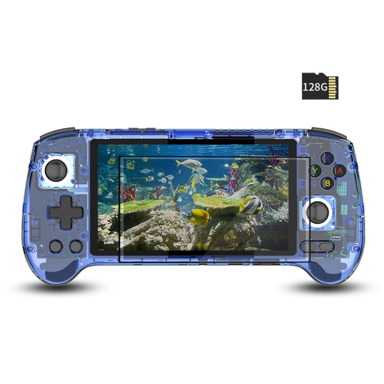 ANBERNIC RG556 Handheld Game Console Android 13 System 5.48-Inch AMOLED Screen WIFI Bluetooth Game Player 128GB+128GB(Transparent Blue) - Pocket Console by ANBERNIC | Online Shopping UK | buy2fix