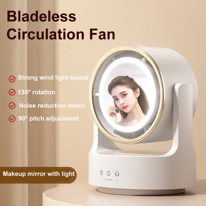 3 In 1 Multifunctional Desktop Fan with LED Light Cosmetic Mirror USB Plug Non-Oscillating - Electric Fans by buy2fix | Online Shopping UK | buy2fix