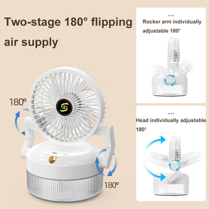 USB Charging Folding Desktop Spray Humidification Fan with Night Light(Green) - Electric Fans by buy2fix | Online Shopping UK | buy2fix