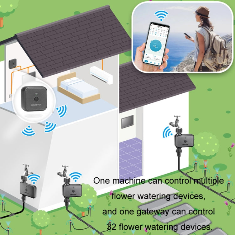 NADSTER Bluetooth WiFi Remote Automatic Timed Flower Watering Controller, Specification: Dual Outlet - Watering & Irrigation by NADSTER | Online Shopping UK | buy2fix