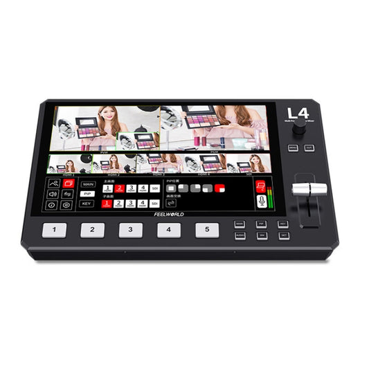 FEELWORLD L4 Multi-Camera Video Mixer Switcher 10.1" Touch Screen USB 3.0 Fast Streaming(US Plug) - On-camera Monitors by FEELWORLD | Online Shopping UK | buy2fix