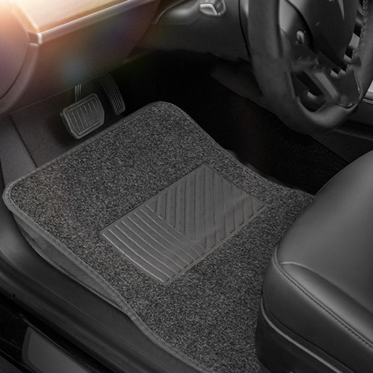 4pcs /Set Universal Car Foot Mats PVC Flocking Pads(Black) - Floor Mats by buy2fix | Online Shopping UK | buy2fix