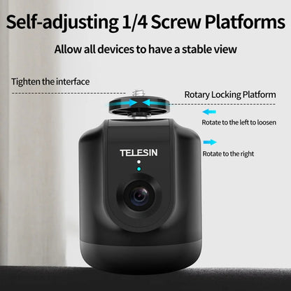 TELESIN TE-GPYT-001 360 Degree Intelligent Follow Gimbal Tracking Camera AI Face Recognition(Black) - Handheld Gimbals by TELESIN | Online Shopping UK | buy2fix