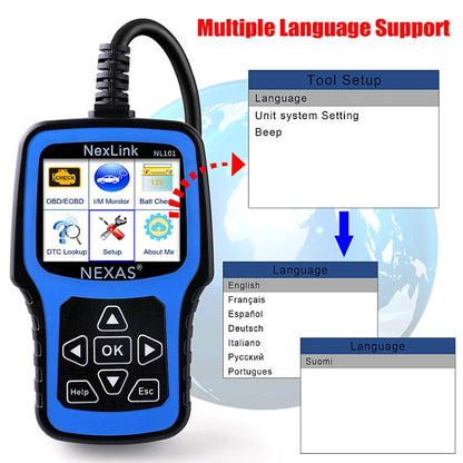 Nexas NL101 Universal OBD2 Scanner Diagnostic Tool & Battery Tester With OBDII - Electronic Test by Nexas | Online Shopping UK | buy2fix