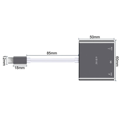 JINGHUA 3 In 1 Type-C Docking Station HDMI 4K Adapter USB3.0 Interface Converter - Cable & Adapters by JINGHUA | Online Shopping UK | buy2fix