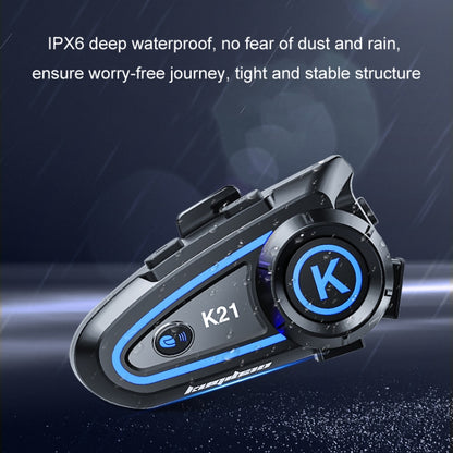 KUQIBAO Motorcycle Helmet Long-lasting Waterproof Bluetooth Headset with Light(Soft Microphone) - Motorcycle Walkie Talkie by KUQIBAO | Online Shopping UK | buy2fix