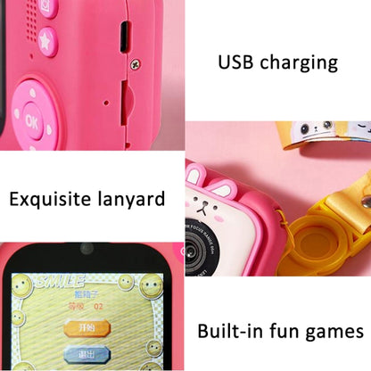 2.4 Inch IPS Screen 48MP Dual Lens Kids Digital Camera Mini Video Camera With 64G TF Card Pink Bunny - Children Cameras by buy2fix | Online Shopping UK | buy2fix