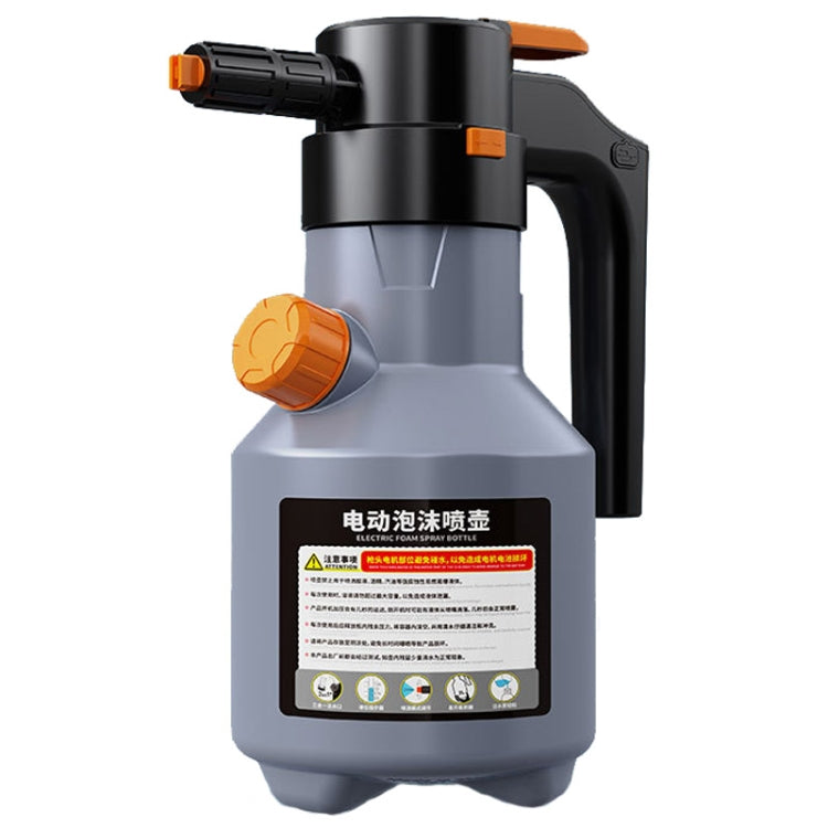 2L Car Wash Electric Foam Sprayer Rechargeable Pressurized PA Pot Electric Booster Sprayer(Grey) - Car washing supplies by buy2fix | Online Shopping UK | buy2fix