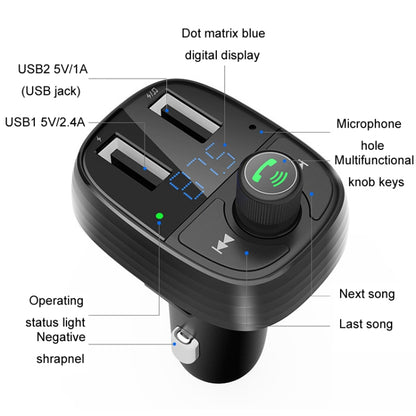 S-10 Car Bluetooth Fast Charger Receiver Auto One To Two Charger Cigarette Lighter - Car Charger by buy2fix | Online Shopping UK | buy2fix