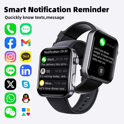 F300  2.1-Inch Screen Smart Watch Supports Bluetooth Calls/ECG/Blood Composition Analysis/50+ Sports Modes, Color: Black 3-Beads Steel - Smart Watches by buy2fix | Online Shopping UK | buy2fix