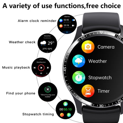 F207 Smart Watch 1.35-Inch Narrow Edge Screen Supports Bluetooth Calls / 24H Health Monitoring / 150+ Sports Modes, Color: Silver Gray Silicone - Smart Watches by buy2fix | Online Shopping UK | buy2fix