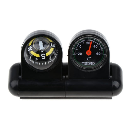 2 In 1 Car Guide Ball Thermometer Adjustable Angle Compass(English Version) - Clocks & Car Meters by buy2fix | Online Shopping UK | buy2fix