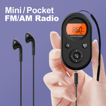 M01 Mini Portable Rechargeable FM / AM Radio With Backlight(Black) - Radio Player by buy2fix | Online Shopping UK | buy2fix