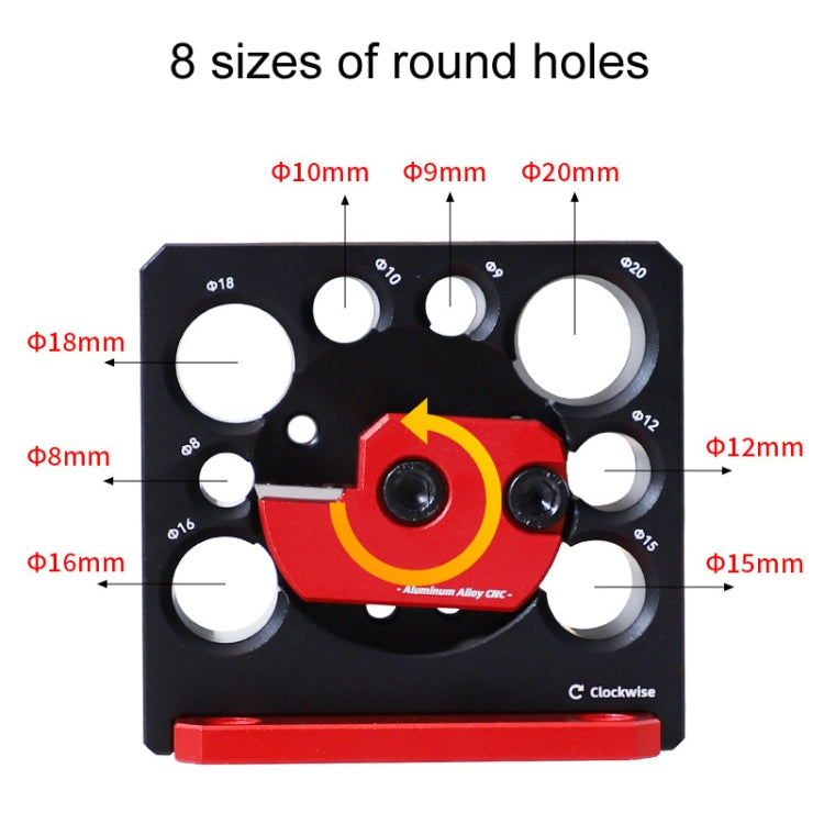 RUITOOL 8pcs / Set Adjustable 8-Hole Drill Rounders Woodworking DIY Tools, Color: Red And Black - Drill & Drill Bits by RUITOOL | Online Shopping UK | buy2fix