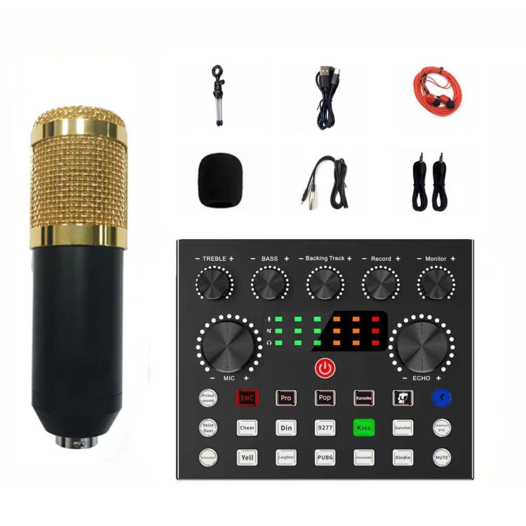 V8S Audio Mixer Live Voice Changer External Sound Card, Color: Gold Triangle Set - Live Sound Effects Processors by buy2fix | Online Shopping UK | buy2fix