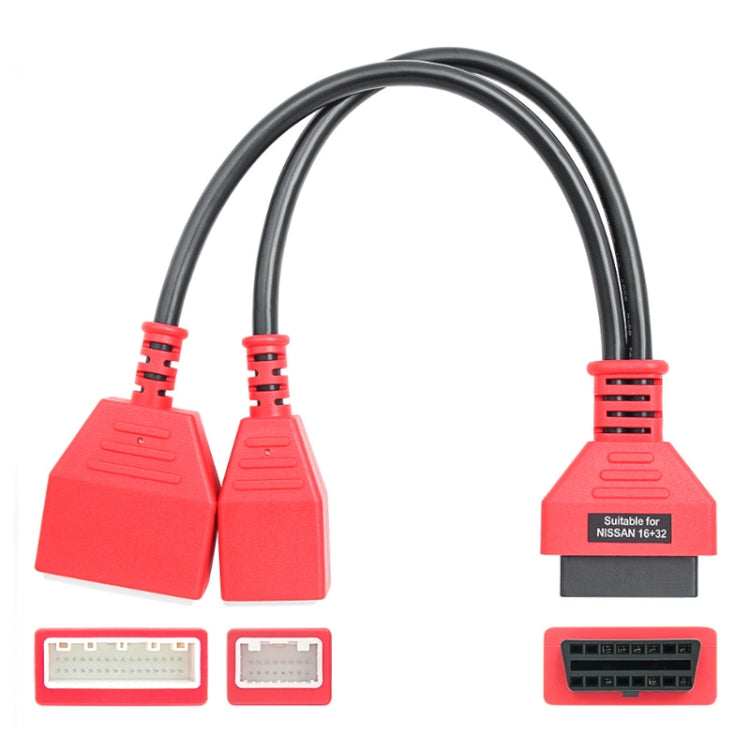 16+32 PIN OBD Gateway Adapter For Nissan(Red) - Cables & Connectors by buy2fix | Online Shopping UK | buy2fix