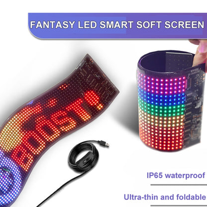 9.2x37.4cm（16 x 64 LEDs） Car Flexible Display Advertising Screen APP Bluetooth Smart Screen - Car Monitor by buy2fix | Online Shopping UK | buy2fix