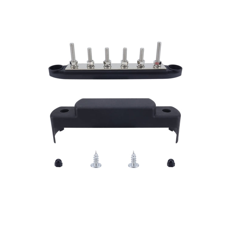 M6 RV Yacht High Current 6-column 250A Base Busbar, Color: Black - Fuse by buy2fix | Online Shopping UK | buy2fix