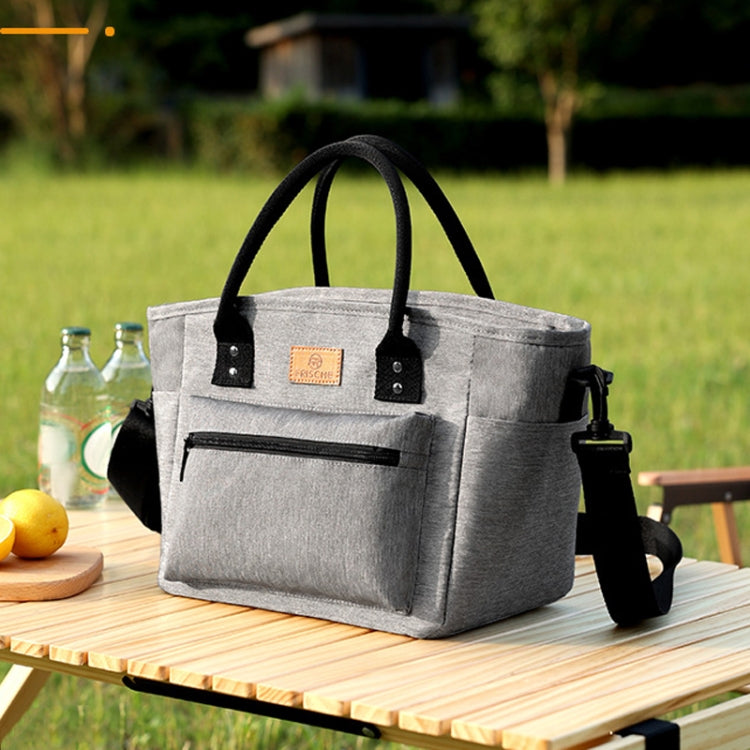 FRISCH Portable Handheld Insulated Lunch Pack Outdoor Picnic Thicked Bento Bag(Gray) - Lunch Bags by FRISCH | Online Shopping UK | buy2fix