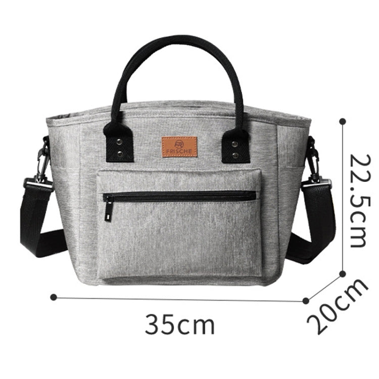 FRISCH Portable Handheld Insulated Lunch Pack Outdoor Picnic Thicked Bento Bag(Gray) - Lunch Bags by FRISCH | Online Shopping UK | buy2fix