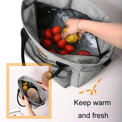 FRISCH Portable Handheld Insulated Lunch Pack Outdoor Picnic Thicked Bento Bag(Gray) - Lunch Bags by FRISCH | Online Shopping UK | buy2fix