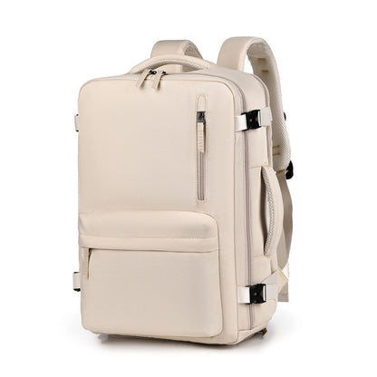 WEIXIER B723 Large Capacity Travel Backpack Simple Computer Bag(Beige) - Double-shoulder Bags by WEIXIER | Online Shopping UK | buy2fix