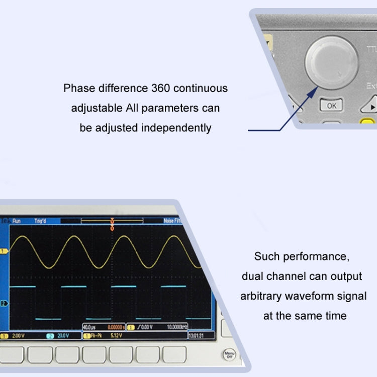 JUNTEK Programmable Dual-Channel DDS Function Arbitrary Waveform Signal Generator, Frequency: 50MHz(US Plug) - Other Tester Tool by buy2fix | Online Shopping UK | buy2fix