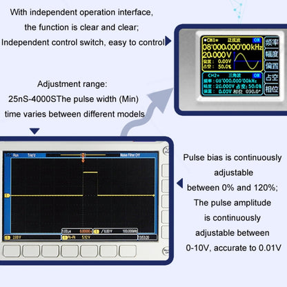 JUNTEK Programmable Dual-Channel DDS Function Arbitrary Waveform Signal Generator, Frequency: 60MHz(AU Plug) - Other Tester Tool by buy2fix | Online Shopping UK | buy2fix