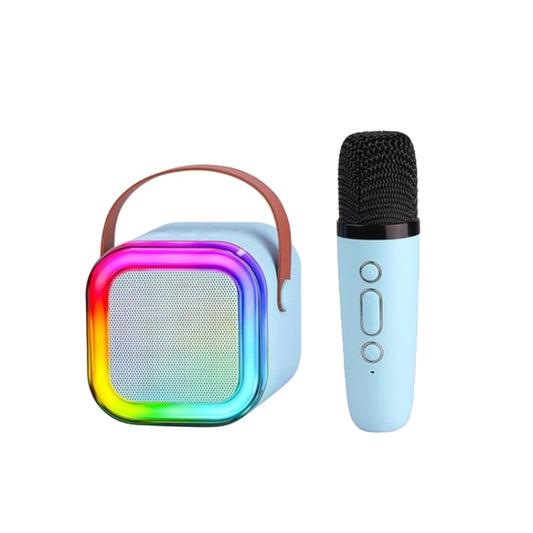 Outdoor Home Portable Wireless Karaoke Sound Cell Phone Integrated Microphone Smart Speaker, Style: With Single Mic Blue - Mini Speaker by buy2fix | Online Shopping UK | buy2fix