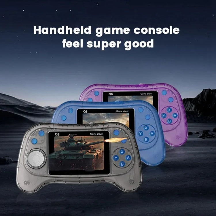 Q8 Handheld Game Console 3.0 Inch Screen Support TV Connection Built In 800 Games Singles Transparent Blue - Pocket Console by buy2fix | Online Shopping UK | buy2fix